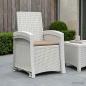 Preview: ARDEBO.de - Liegesessel Garten Rattan-Optik Weiß und Taupe PP