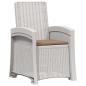 Preview: Liegesessel Garten Rattan-Optik Weiß und Taupe PP