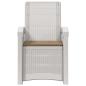 Preview: Liegesessel Garten Rattan-Optik Weiß und Taupe PP