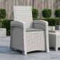 Preview: ARDEBO.de - Liegesessel Garten Rattan-Optik Weiß und Hellgrau PP