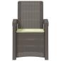 Preview: Liegesessel Garten Rattan-Optik Hellgrau und Creme PP
