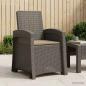 Preview: ARDEBO.de - Liegesessel Garten Rattan-Optik Hellgrau und Taupe PP