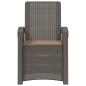 Preview: Liegesessel Garten Rattan-Optik Hellgrau und Taupe PP