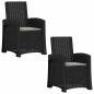 Preview: Liegesessel Garten Rattan-Optik 2 stk. Anthrazit und Hellgrau