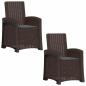 Preview: ARDEBO.de - Liegesessel Garten Rattan-Optik 2 stk. Braun und Anthrazit PP