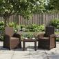 Preview: ARDEBO.de - Liegesessel Garten Rattan-Optik 2 stk. Braun und Taupe PP