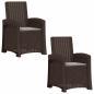Preview: Liegesessel Garten Rattan-Optik 2 stk. Braun und Hellgrau PP