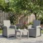 Preview: ARDEBO.de - Liegesessel Garten Rattan-Optik 2 stk. Weiß und Hellgrau PP