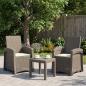 Preview: ARDEBO.de - Liegesessel Garten Rattan-Optik 2 stk. Hellgrau und Creme PP