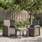 Preview: ARDEBO.de - Liegesessel Garten Rattan-Optik 2 stk. Hellgrau und Anthrazit