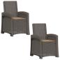 Preview: Liegesessel Garten Rattan-Optik 2 stk. Hellgrau und Taupe PP