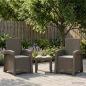 Preview: ARDEBO.de - Liegesessel Garten Rattan-Optik 2 stk. Hellgrau PP