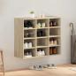 Preview: ARDEBO.de - Schuhschrank 77,5 x 30 x 67 cm Holzwerkstoff Sonoma-Eiche