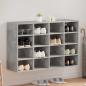 Preview: ARDEBO.de - Schuhschrank 103 x 30 x 67 cm Holzwerkstoff Betongrau