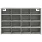 Preview: Schuhschrank 103 x 30 x 67 cm Holzwerkstoff Betongrau