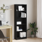 Preview: ARDEBO.de - Bücherregal 60 x 24 x 176 cm Holzwerkstoff Schwarz Eichen-Optik