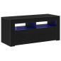 Preview: TV-Schränk 90 x 35 x 40 cm Schwarz Eichen-Optik Holzwerkstoff