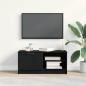 Preview: TV-Schränk 80 x 35 x 36,5 cm Schwarz Eichen-Optik Holzwerkstoff