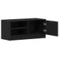Preview: TV-Schränk 80 x 35 x 36,5 cm Schwarz Eichen-Optik Holzwerkstoff
