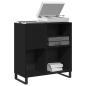 Preview: Schallplattenschrank Schwarz Eichen-Optik 84,5 x 38 x 89 cm