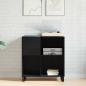 Preview: Schallplattenschrank Schwarz Eichen-Optik 84,5 x 38 x 89 cm