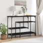 Preview: ARDEBO.de - Konsolentisch Schwarz Eichen-Optik 100 x 35 x 75 cm