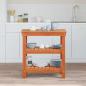 Preview: ARDEBO.de - Werkbank mit Regal 78,5 x 50 x 80 cm Massives Kiefernholz