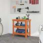 Preview: Werkbank mit Regal 78,5 x 50 x 80 cm Massives Kiefernholz