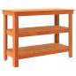 Preview: Werkbank mit Regal 110,5 x 50 x 80 cm Massives Kiefernholz