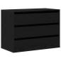 Preview: Schubladenschrank 3-Schublade Schwarz 80 x 41 x 58 cm