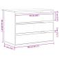 Preview: Schubladenschrank 3-Schublade Schwarz 80 x 41 x 58 cm