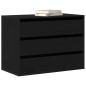 Preview: Schubladenschrank 3-Schublade Schwarz 80 x 41 x 58 cm