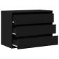 Preview: Schubladenschrank 3-Schublade Schwarz 80 x 41 x 58 cm