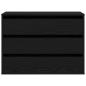 Preview: Schubladenschrank 3-Schublade Schwarz 80 x 41 x 58 cm