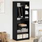 Preview: Kleiderschrank Schwarz Eichen-Optik 77 x 48 x 102 cm