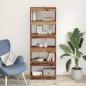 Preview: Bücherregal 5 Ebenen 60 x 30 x 166 cm Holzwerkstoff Altholz
