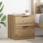 Preview: ARDEBO.de - Nachttisch 2 stk. Artisan-Eiche 45 x 39 x 50 cm Holzwerkstoff