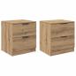 Preview: Nachttisch 2 stk. Artisan-Eiche 45 x 39 x 50 cm Holzwerkstoff