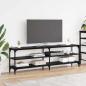 Preview: ARDEBO.de - TV-Schränk 160 x 30 x 50 cm Schwarz Eichen-Optik