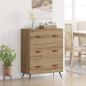 Preview: ARDEBO.de - Kommode 3-Schublade Artisan-Eiche 69,5 x 34 x 90 cm