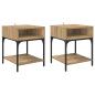 Preview: Nachttisch 2 stk. Artisan-Eiche 40 x 40 x 50 cm Holzwerkstoff