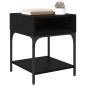 Preview: Nachttisch 2 stk. Schwarz Eichen-Optik 40 x 40 x 50 cm