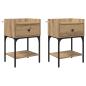 Preview: Nachttisch 2 Stk. Artisan-Eiche 40 x 29 x 60 cm Holzwerkstoff