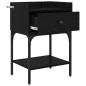 Preview: Nachttisch 2 Stk. Schwarz Eichen-Optik 40 x 29 x 60 cm