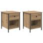 Preview: Nachttisch 2 stk. Artisan-Eiche 40 x 42 x 50 cm Holzwerkstoff