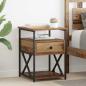 Preview: ARDEBO.de - Nachttisch 2 Stk. Altholz 40 x 42 x 55 cm Holzwerkstoff