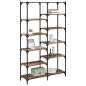 Preview: Regal 9 Ebenen 100 x 32 x 170 cm Holzwerkstoff Altholz