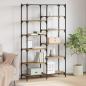 Preview: ARDEBO.de - Regal 9 Ebenen 100 x 32 x 170 cm Holzwerkstoff Artisan-Eiche