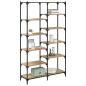 Preview: Regal 9 Ebenen 100 x 32 x 170 cm Holzwerkstoff Artisan-Eiche