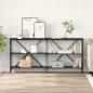 Preview: ARDEBO.de - Konsolentisch Schwarz Eichen-Optik 160 x 30 x 75 cm
